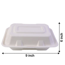 Vegnar Premium Bagasse Clamshell Food Box (10 Pc, 9x6 Inch) - justgrabit.in | Just Grab It