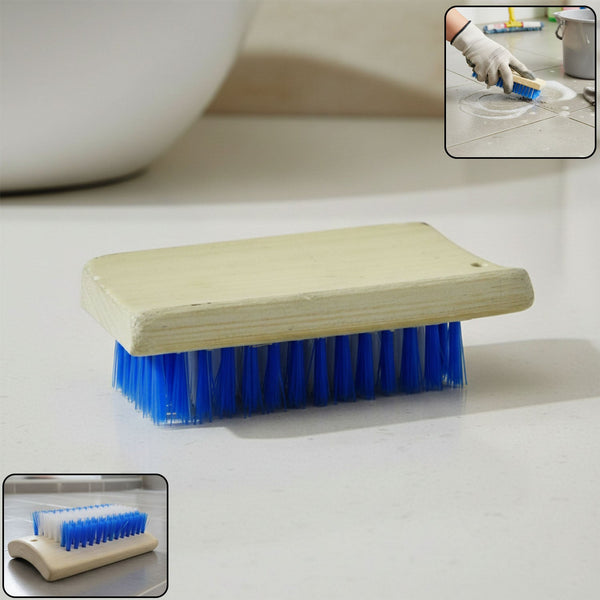 Heavy Duty Wooden Handle Hard Bristle Cleaning Scrub Brush (1 Pc) - justgrabit.in | Just Grab It