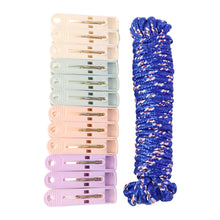 Clothesline Rope 12 Clips – 5 Meter Approx Heavy Duty Laundry Drying Rope with Clip - justgrabit.in | Just Grab It