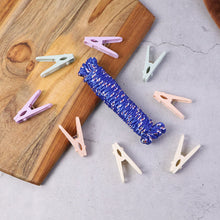 Clothesline Rope 12 Clips – 5 Meter Approx Heavy Duty Laundry Drying Rope with Clip - justgrabit.in | Just Grab It