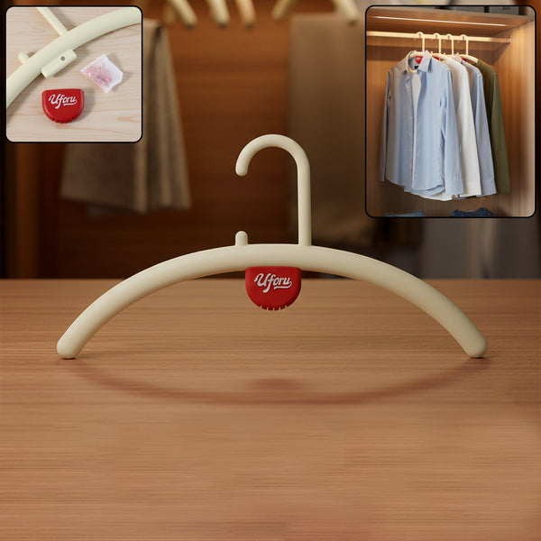 Multipurpose Anti - Slip Plastic Clothes Hanger with Fragrance Holder (1 Pc) - justgrabit.in | Just Grab It