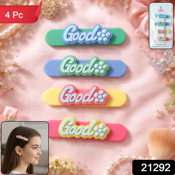 Colorful Good Design Hair Clips (4 Pc) - justgrabit.in | Just Grab It