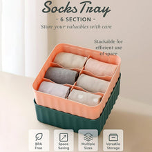 Square Organizer Box with 6 Compartments (Set of 2) - justgrabit.in | Just Grab It