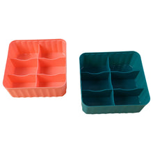 Square Organizer Box with 6 Compartments (Set of 2) - justgrabit.in | Just Grab It