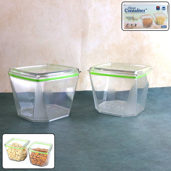 Food Storage Container Set with Leak - Proof Lid (500 ML / 2 Pc) - justgrabit.in | Just Grab It