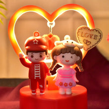 Cute Romantic Couple Love Showpiece with Heart Frame (1 Pc) - Justgrabit Inc.
