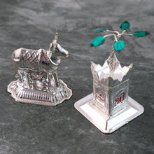 Silver - Plated Kamdhenu Cow & Tulsi Plant Pair – Pooja & Home Décor - Justgrabit Inc.