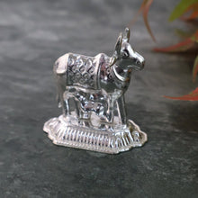 Silver - Plated Kamdhenu Cow & Tulsi Plant Pair – Pooja & Home Décor - Justgrabit Inc.