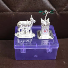 Silver - Plated Kamdhenu Cow & Tulsi Plant Pair – Pooja & Home Décor - Justgrabit Inc.
