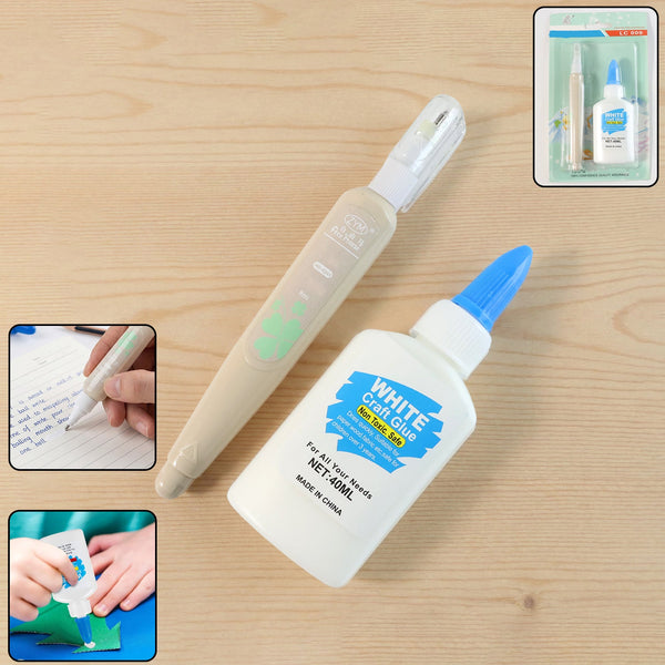 Multipurpose Craft Glue & Correction Pen Combo (1 set) - justgrabit.in | Just Grab It