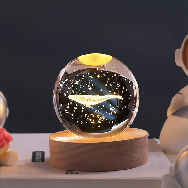 Fish 3D Crystal Ball lamps With Base (1 Pc) - justgrabit.in | Just Grab It