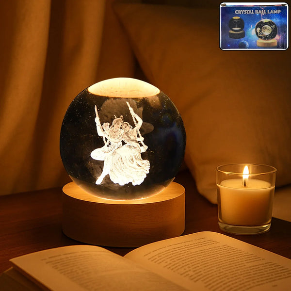 3D Crystal Ball lamps for Bedroom 3D Lamps for Home Decoration 3D Crystal Ball Night Light Gifts for Women Gifts for Men Room Decor Items for Bedroom for Friend and Family (1 Pc) - justgrabit.in | Just Grab It