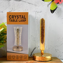Crystal Table Lamp Sparkle Design Golden Base LED Decorative Bedside Lamp - justgrabit.in | Just Grab It