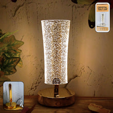 Crystal Table Lamp Sparkle Design Golden Base LED Decorative Bedside Lamp - justgrabit.in | Just Grab It