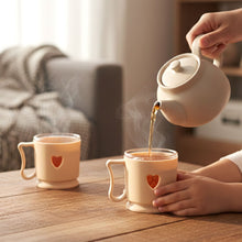 Elegant Heart Design Mini Tea & Coffee Mug Set (100ML, 6 Pc) - justgrabit.in | Just Grab It