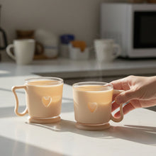 Elegant Heart Design Mini Tea & Coffee Mug Set (100ML, 6 Pc) - justgrabit.in | Just Grab It