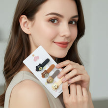 Cute Bear Face Decorative Hair Clips Set (4 Pc) - justgrabit.in | Just Grab It