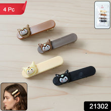 Cute Cartoon Animal Face Decorative Hair Clips (4 Pc) - justgrabit.in | Just Grab It