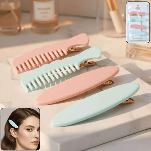 Pastel Comb - Style Hair Clip Set (4 Pc) - justgrabit.in | Just Grab It