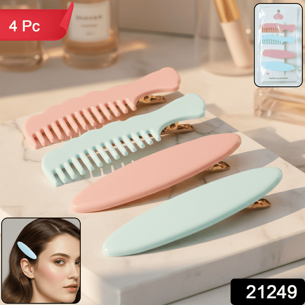 Pastel Comb - Style Hair Clip Set (4 Pc) - justgrabit.in | Just Grab It