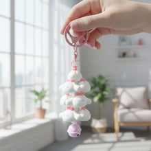 Cute Cartoon Cloud Stack Keychain with Bell (1 Pc , Mix Color) - justgrabit.in | Just Grab It