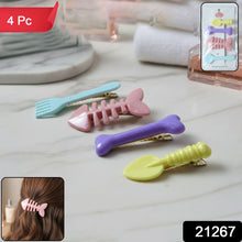 Cute Cartoon Shape Hair Clips (4 Pc) - justgrabit.in | Just Grab It