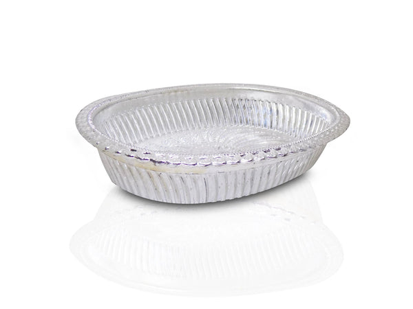 Multipurpose Royal Design Oval Silver Gift Tray - Justgrabit Inc.