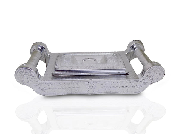 Multipurpose 4 Section Royal Design Silver Storage / Gift Box - Justgrabit Inc.