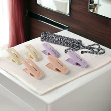 Cloth Drying Rope with Clips – Convenient and Durable Hanging Solution (7 Pc Set) - justgrabit.in | Just Grab It