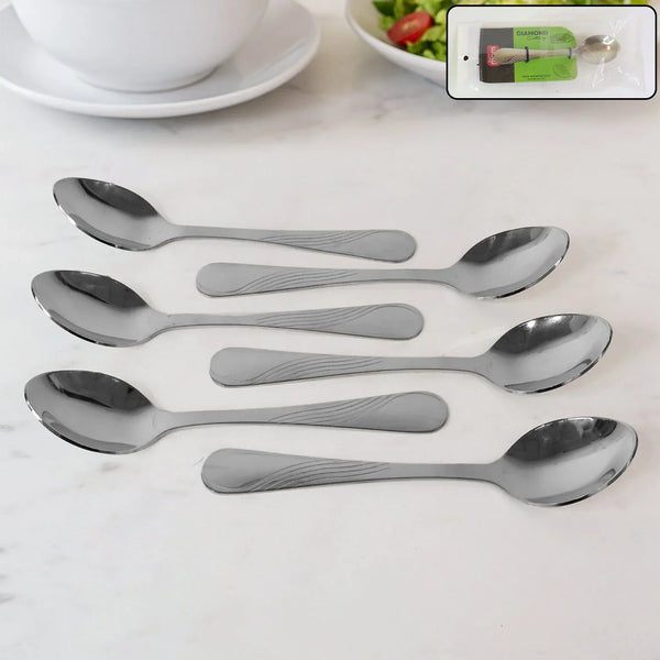 Supermom Diamond Stainless Steel Dining Spoon (6 Pc / Set) - justgrabit.in | Just Grab It