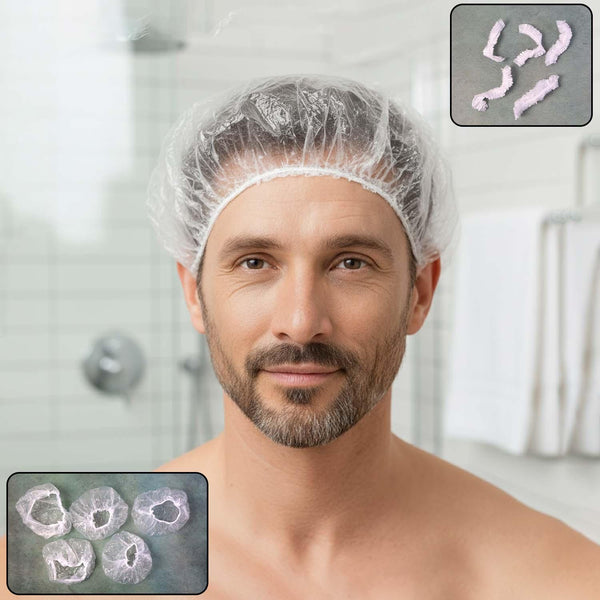 Disposable Men’s Hair Protection Shower Cap / Head Cover (5 Pc) - justgrabit.in | Just Grab It