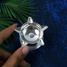 Stainless Steel Lotus Design Diya (1 Pc) - Justgrabit Inc.