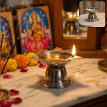 Stainless Steel Sunflower Design Diya Stand (Big Size) (1 Pc) - justgrabit.in | Just Grab It