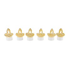 Golden Diya Shaped LED Tealight Candles (6 Pc) - justgrabit.in | Just Grab It