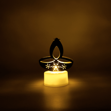 Golden Diya Shaped LED Tealight Candles (6 Pc) - justgrabit.in | Just Grab It
