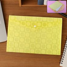 Mix Design A4 Plastic Document Folder with Patterned Button Closure - justgrabit.in | Just Grab It