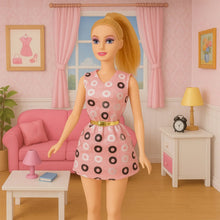 Premium Fashion Doll with Polka - Dotted Dress and Stylish Belt (1 Pc) - Justgrabit Inc.