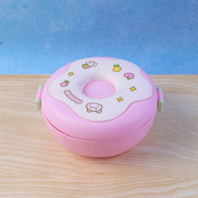 Donut Shaped Double Insulated 3 Compartment Lunch Box (1 Pc / Mix Color) - justgrabit.in | Just Grab It