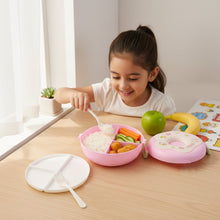 Donut Shaped Double Insulated 3 Compartment Lunch Box (1 Pc / Mix Color) - justgrabit.in | Just Grab It