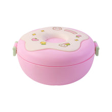 Donut Shaped Double Insulated 3 Compartment Lunch Box (1 Pc / Mix Color) - justgrabit.in | Just Grab It