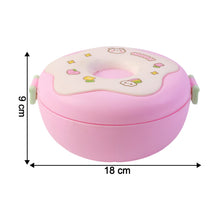 Donut Shaped Double Insulated 3 Compartment Lunch Box (1 Pc / Mix Color) - justgrabit.in | Just Grab It