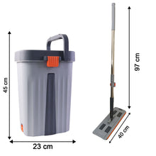 Big Size Flat Mop with Bucket Set (1 Set) - justgrabit.in | Just Grab It