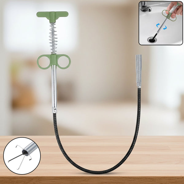 Flexible Spring Drain Cleaning Tool with Hand Grip (1 Pc / 89 Cm) - justgrabit.in | Just Grab It