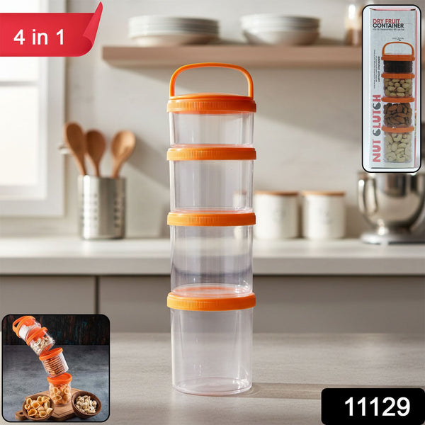 4 - in - 1 Stackable Dry Fruit Storage Container (1 Set) - justgrabit.in | Just Grab It