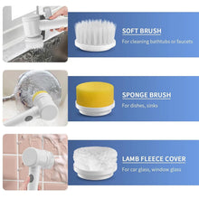 B Grade 5 in 1 Electric Cleaning Spin Brush with Multiple Replaceable Heads - justgrabit.in | Just Grab It