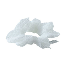 Elegant White Mesh Fabric Hair Scrunchie (1 Pc) - justgrabit.in | Just Grab It