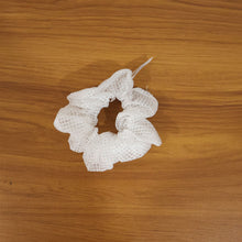 Elegant White Mesh Fabric Hair Scrunchie (1 Pc) - justgrabit.in | Just Grab It