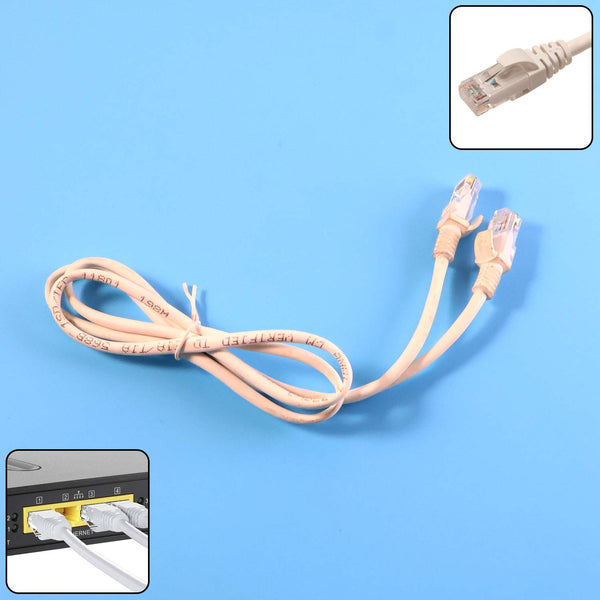 High - Speed 1 Meter Ethernet LAN Cable (1 Pc) - justgrabit.in | Just Grab It