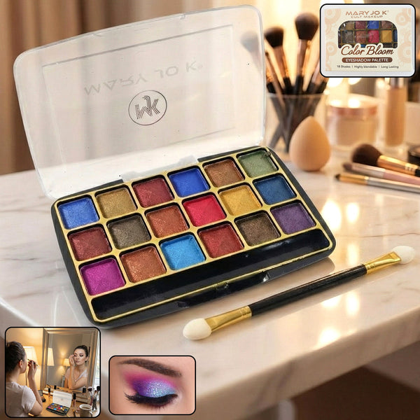 Premium 18 - Color Shimmer Eyeshadow Palette (12 GM / 1 Pc) - justgrabit.in | Just Grab It