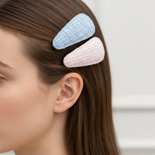 Textured Fabric Snap Hair Clips Set (4 Pc) - justgrabit.in | Just Grab It